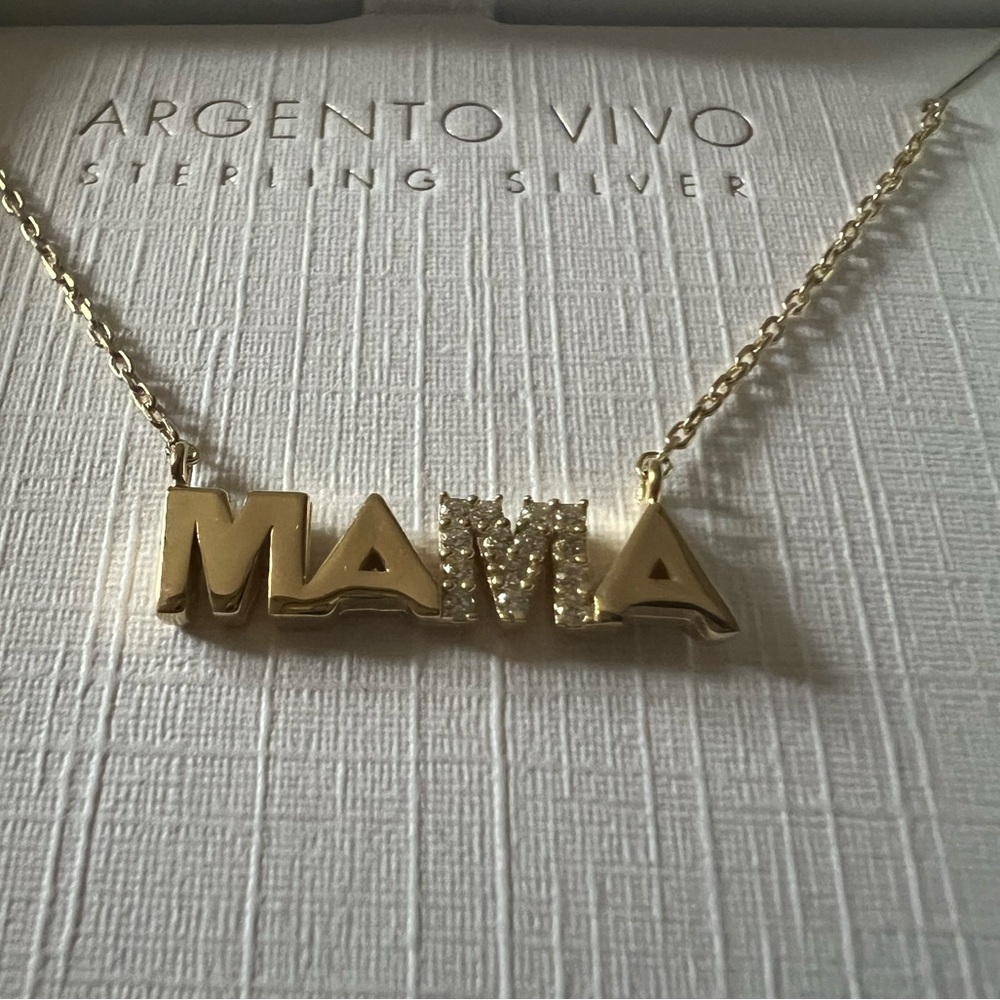 Brand New Argento Vivo gold plated 🌟 Mama 🌟 necklace